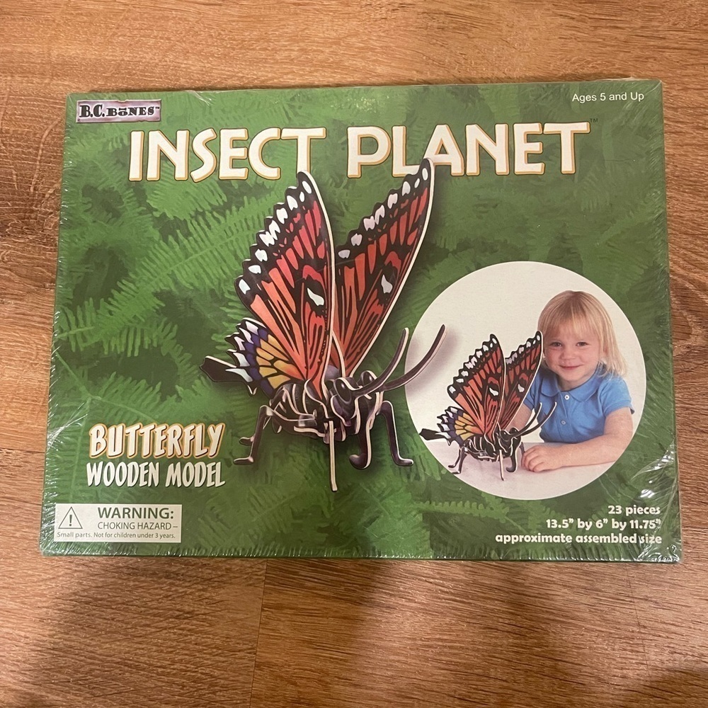 NEVER OPENED BC Bones wooden butterfly model puzzle​​​​​​​​